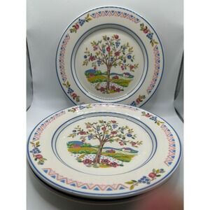 Vintage International China Blueridge Pattern Set/3 Salad Bread Plates Nice!